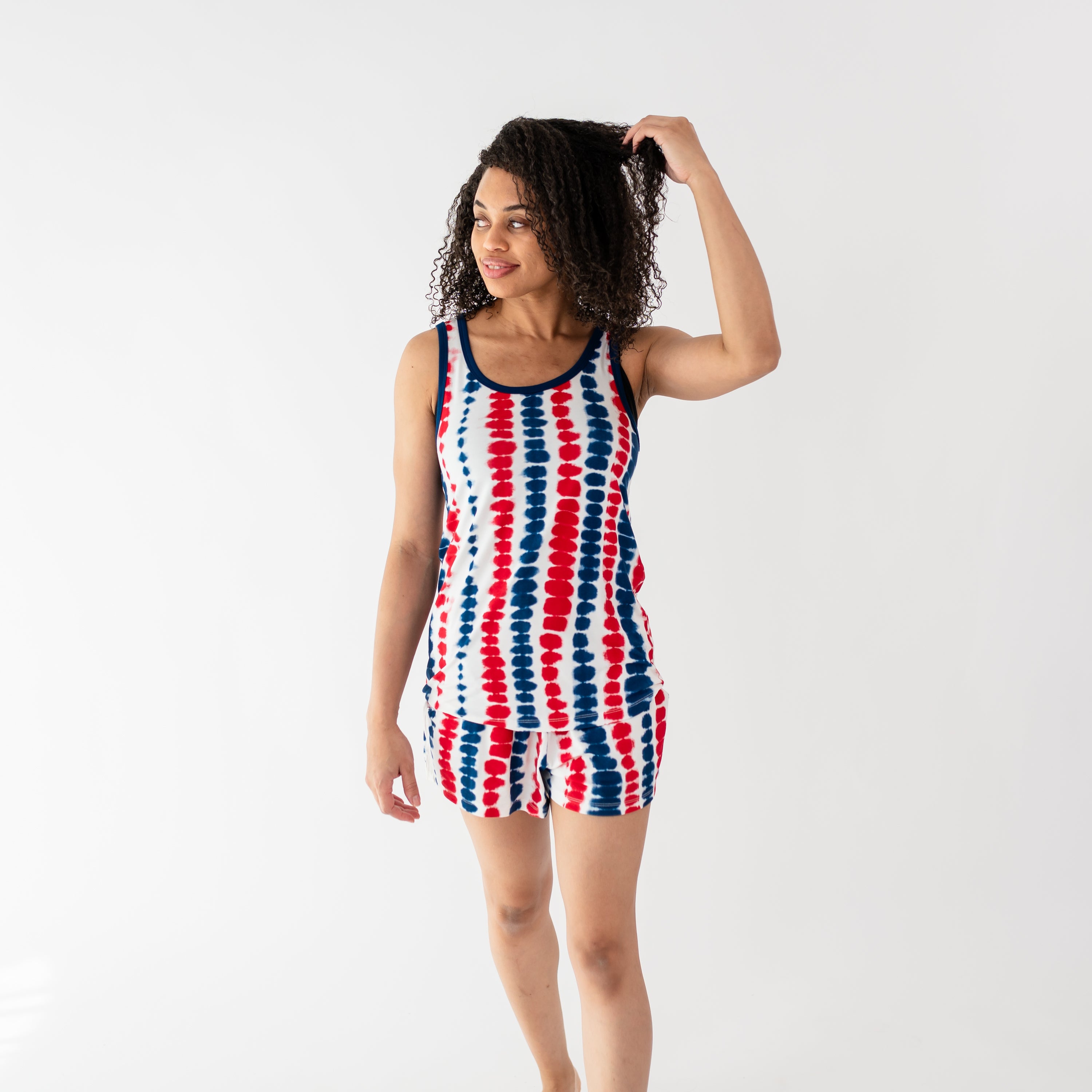 Woman modeling Women’s Tank Set in Liberty Rip Tide