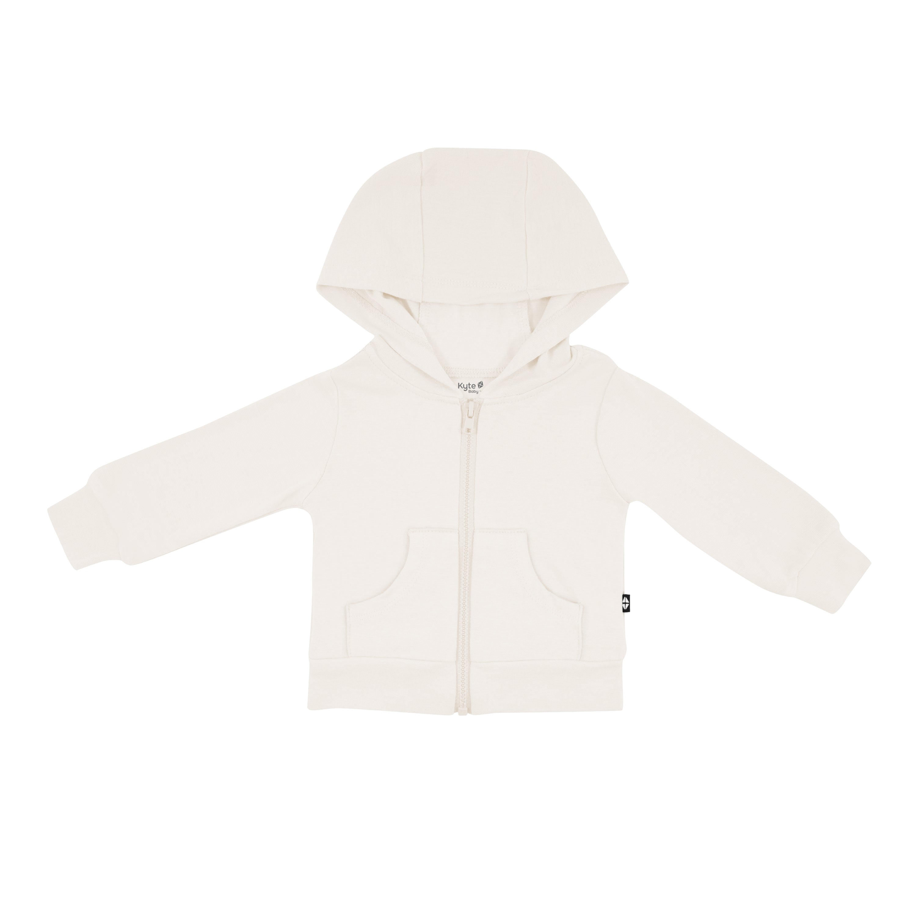 Kyte Baby Bamboo Jersey Hooded Jacket in Oat