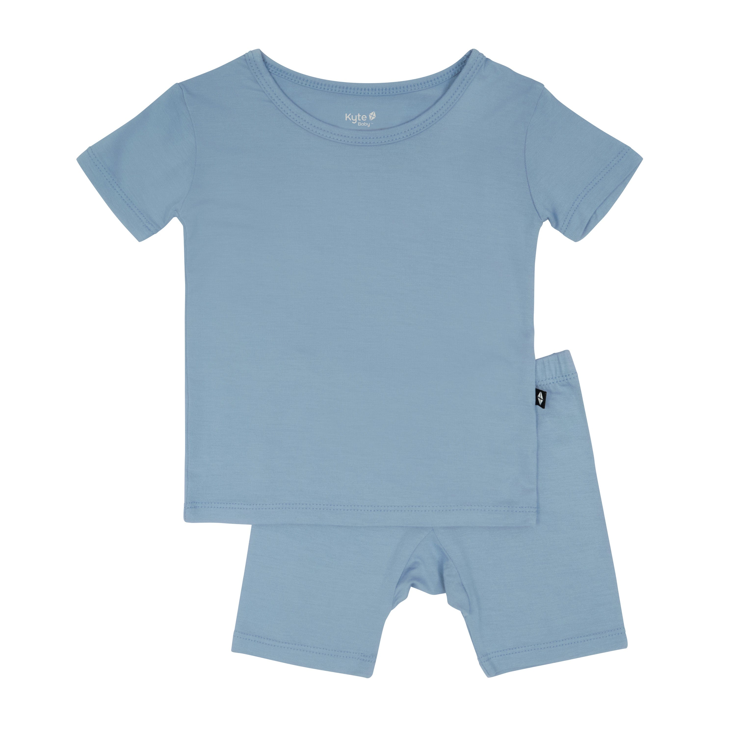 Flat lay of Kyte Baby Short Sleeve Pajamas in Slate