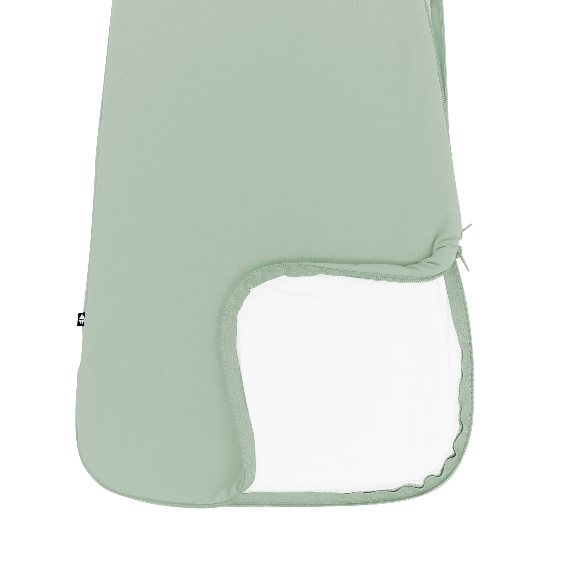 Double zipper on Kyte Baby Sleep Bag in Thyme 