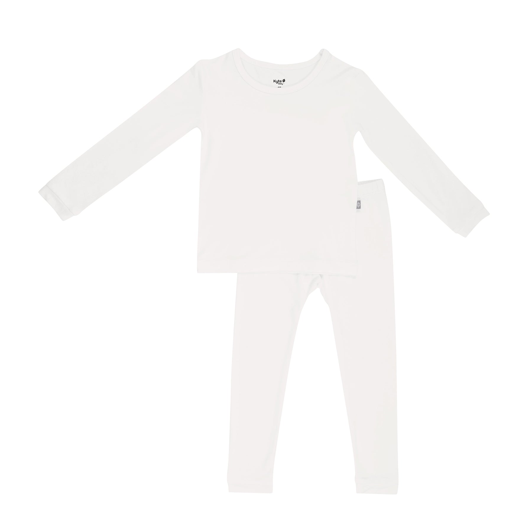 Flat lay of Kyte Baby Long Sleeve Pajamas in Cloud